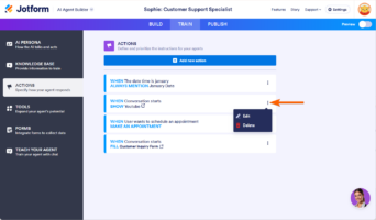 How to Customize Agent Actions and Triggers