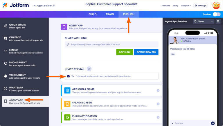How to Share Your Agent as an App