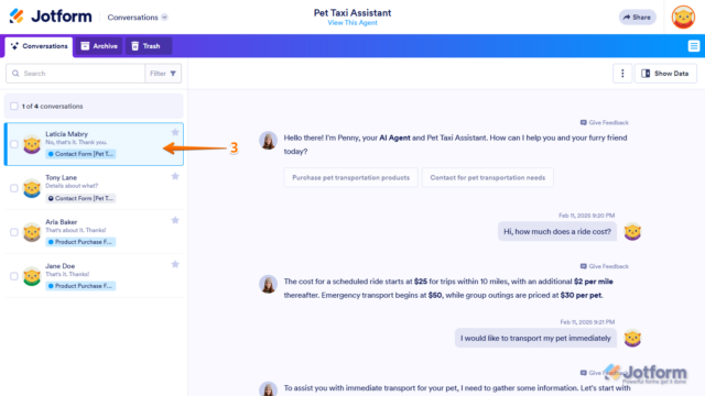 How to View and Manage AI Agent Conversations
