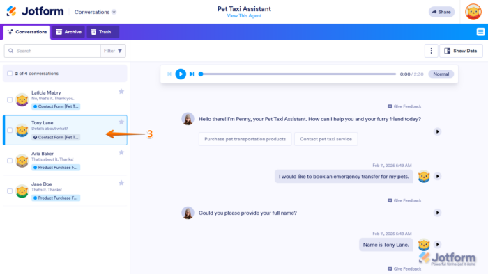 How to View and Manage AI Agent Conversations