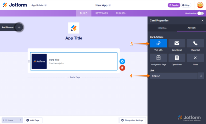 How to Use Actions in Jotform App Builder