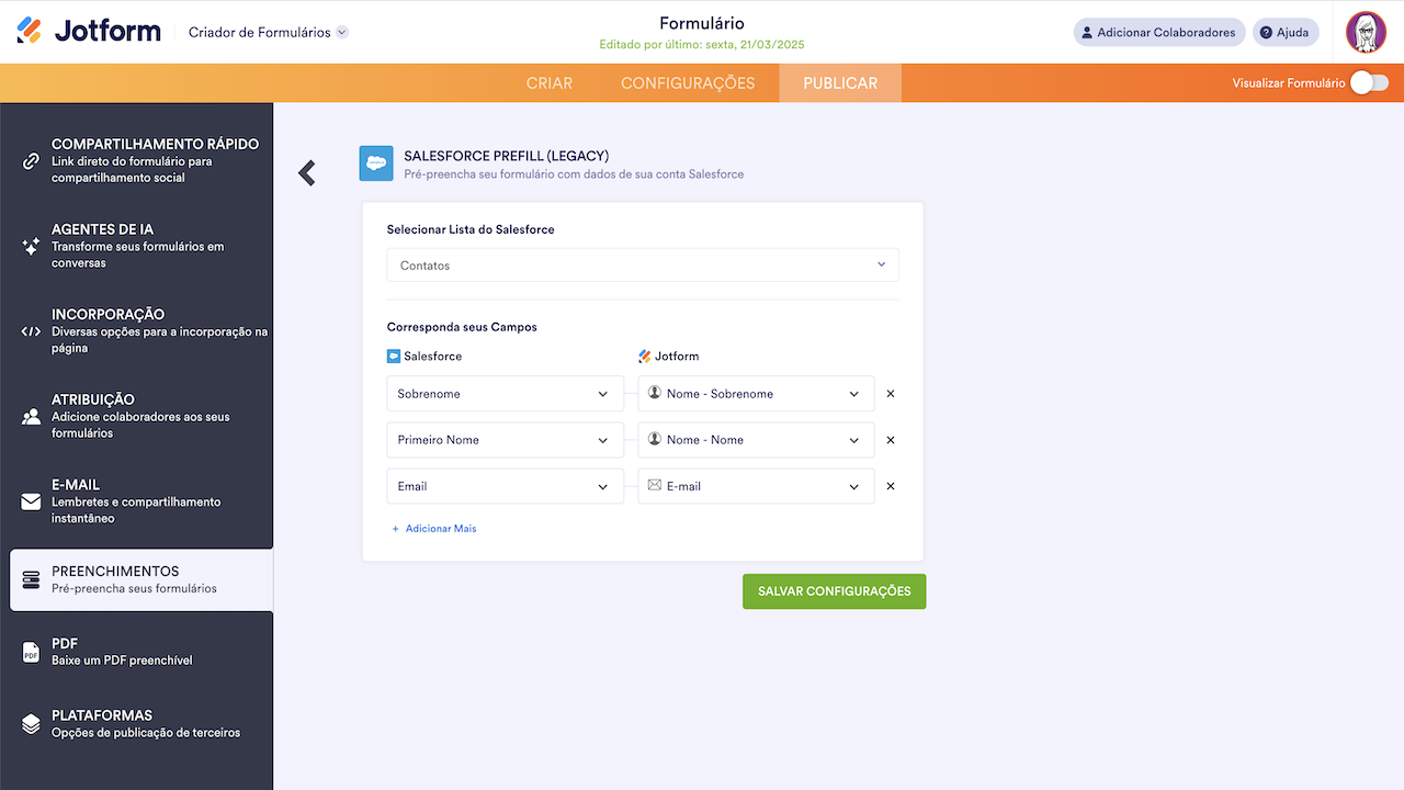 Preencher com Salesforce