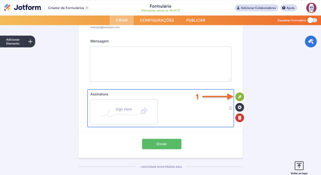 Ativando Jotform Assinaturas - 1