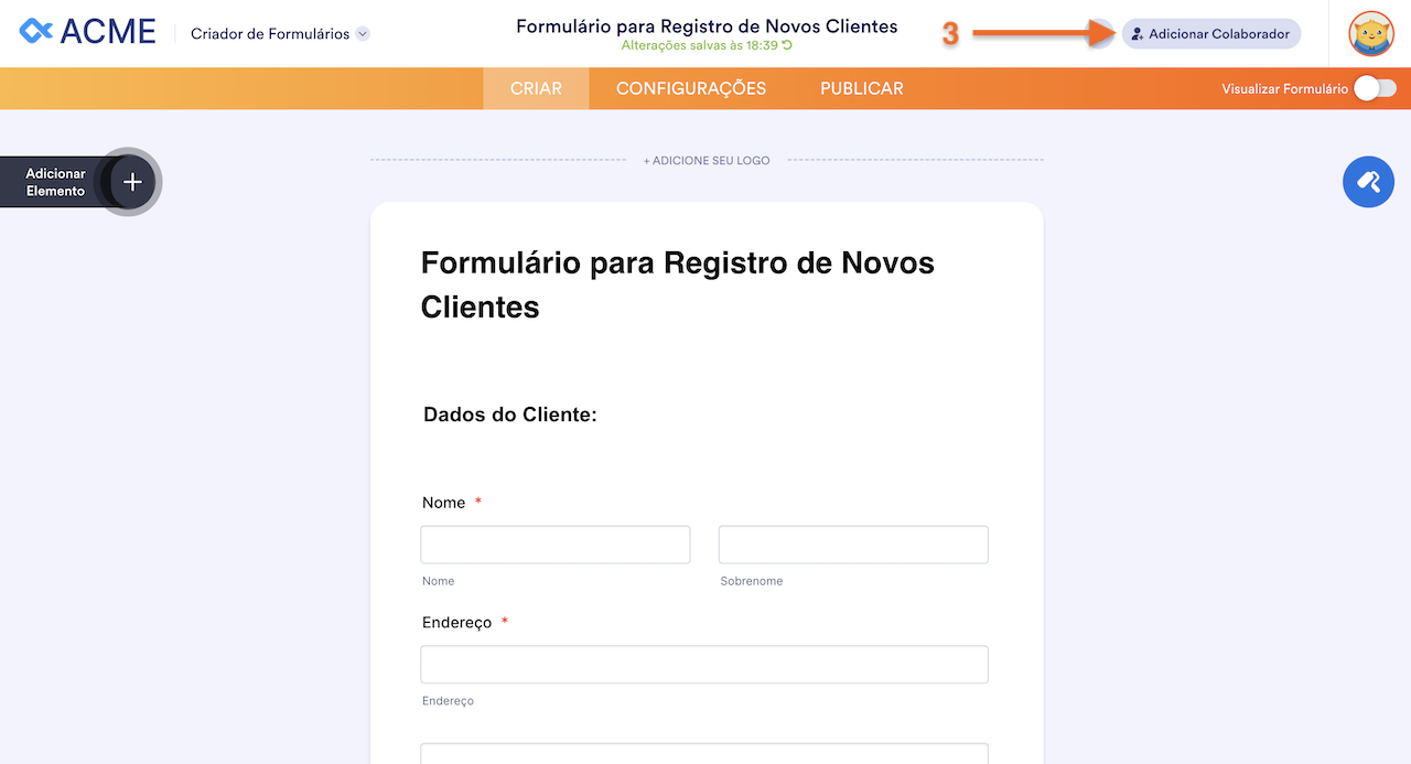 Compartilhando um Formulário como Colaborador - 3
