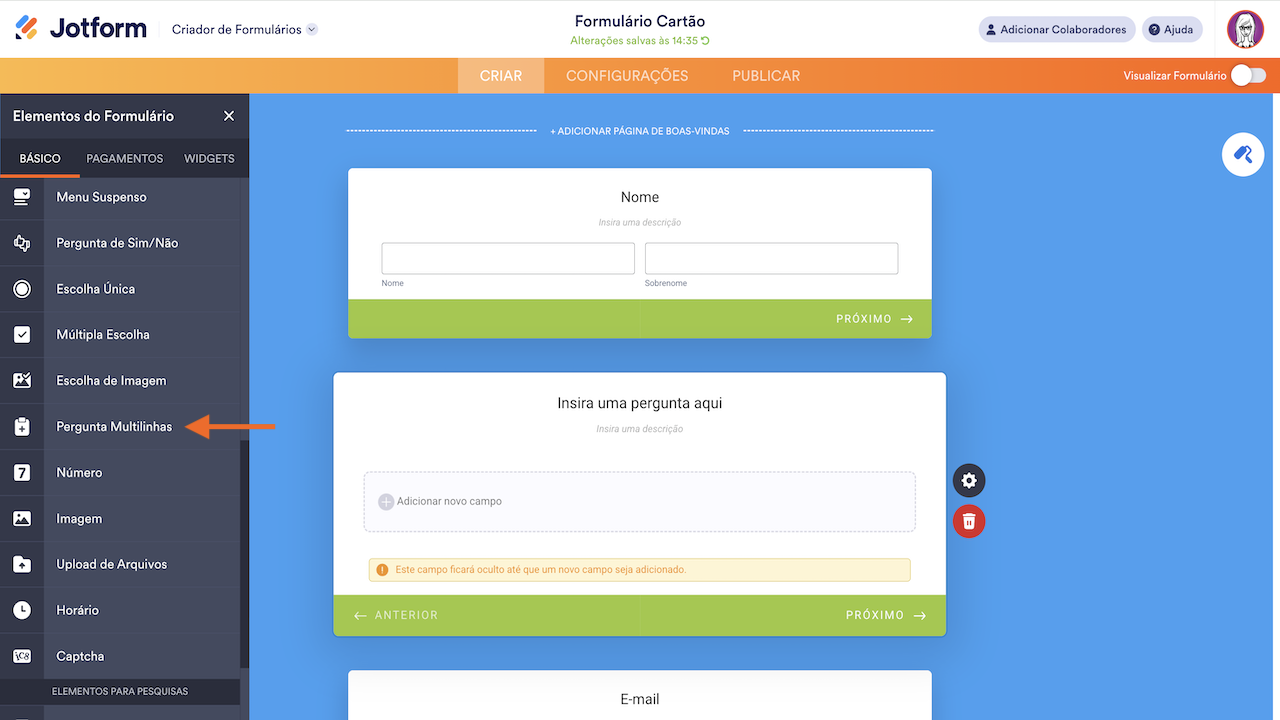 Como Exibir Várias Perguntas em um Único Cartão - 1