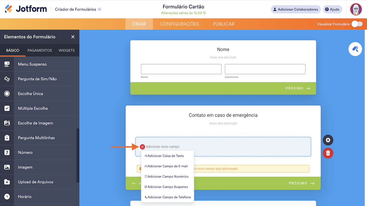 Como Exibir Várias Perguntas em um Único Cartão - 3
