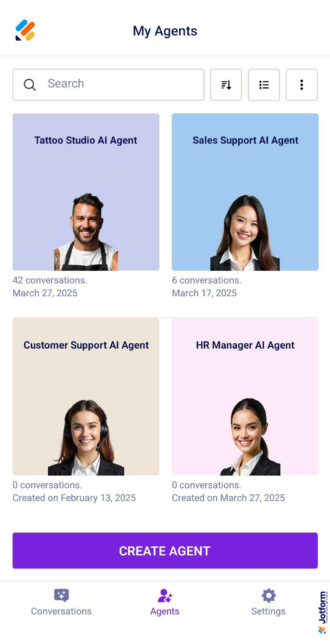 What is the AI Agent Mobile App?