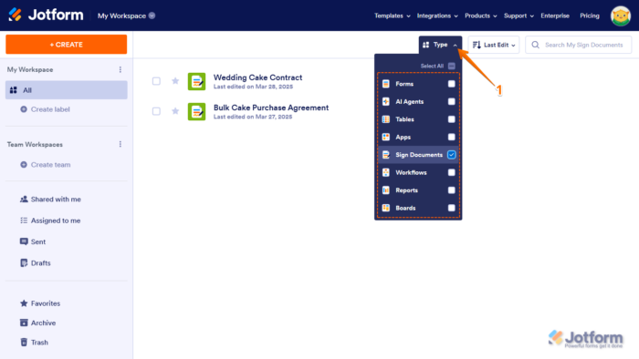 How to Create a Task with a Jotform Sign Document