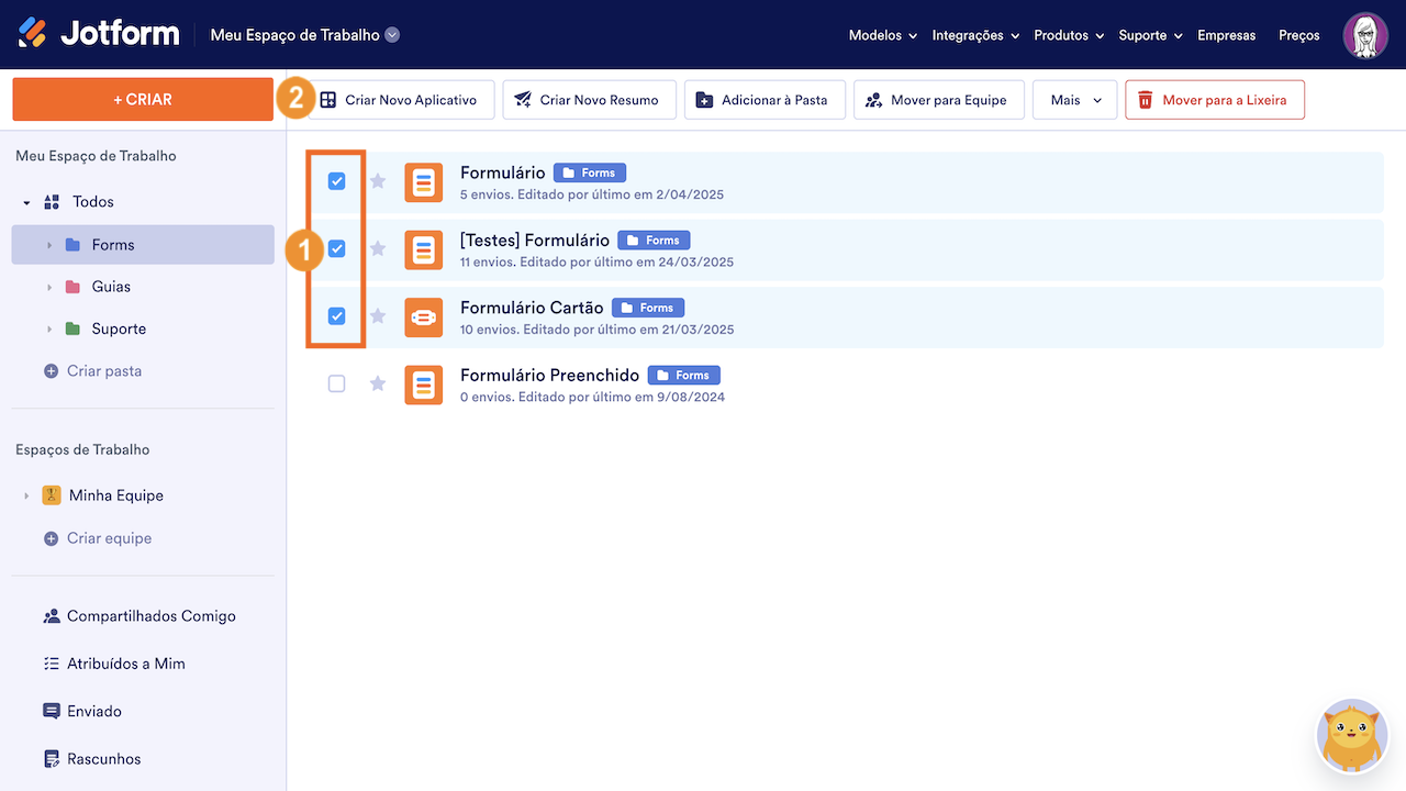 Criando app com vários formulários