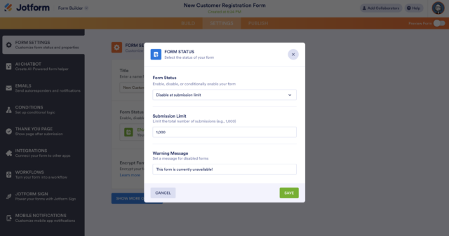 GOOGLE FORM EVENT REGISTRATION LIMIT visual data 6