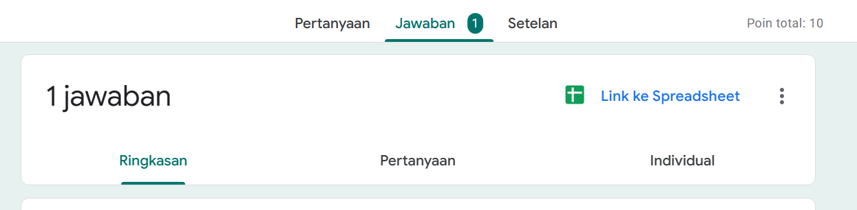 Tab Respons di Google Forms