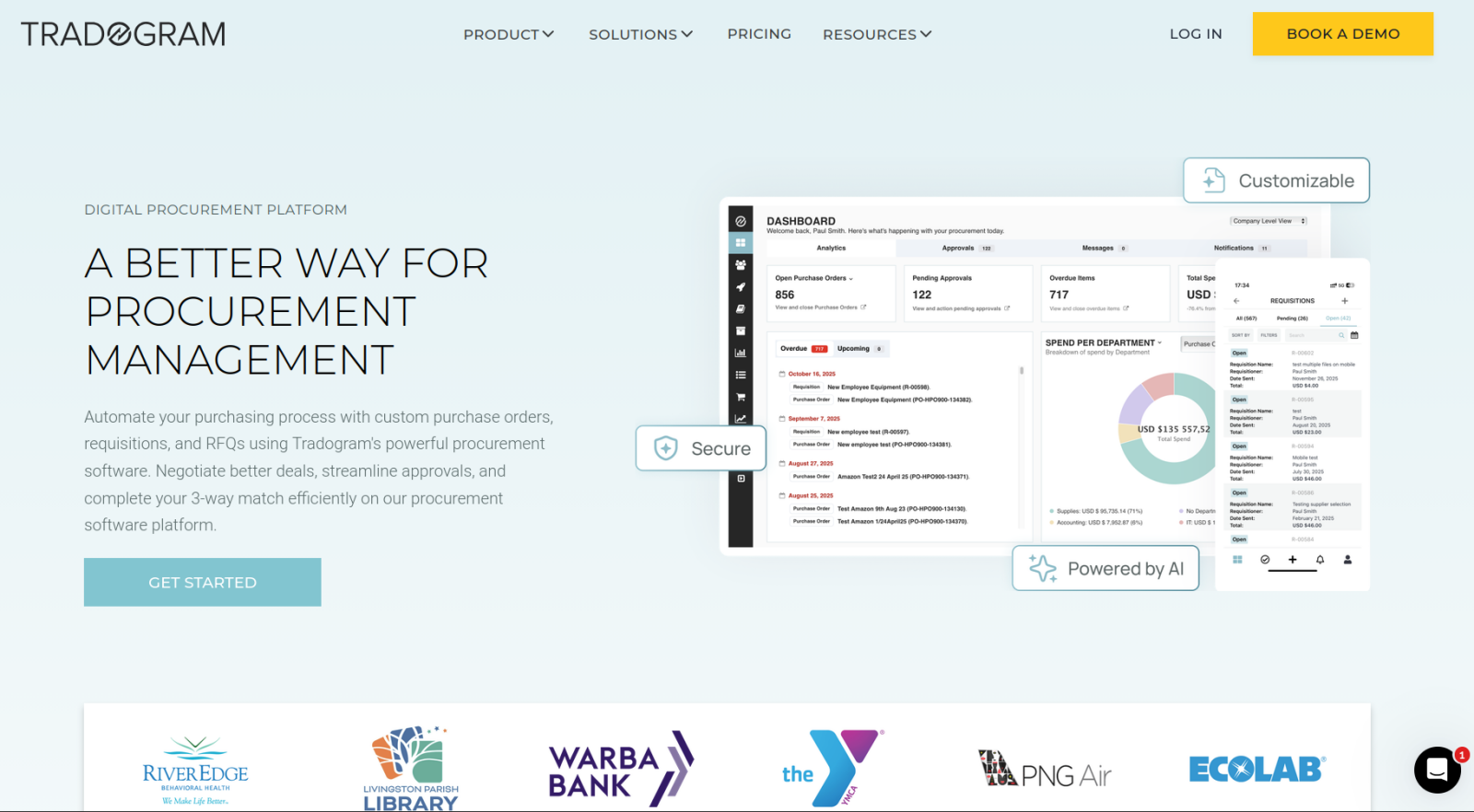 Tradogram Landing Page