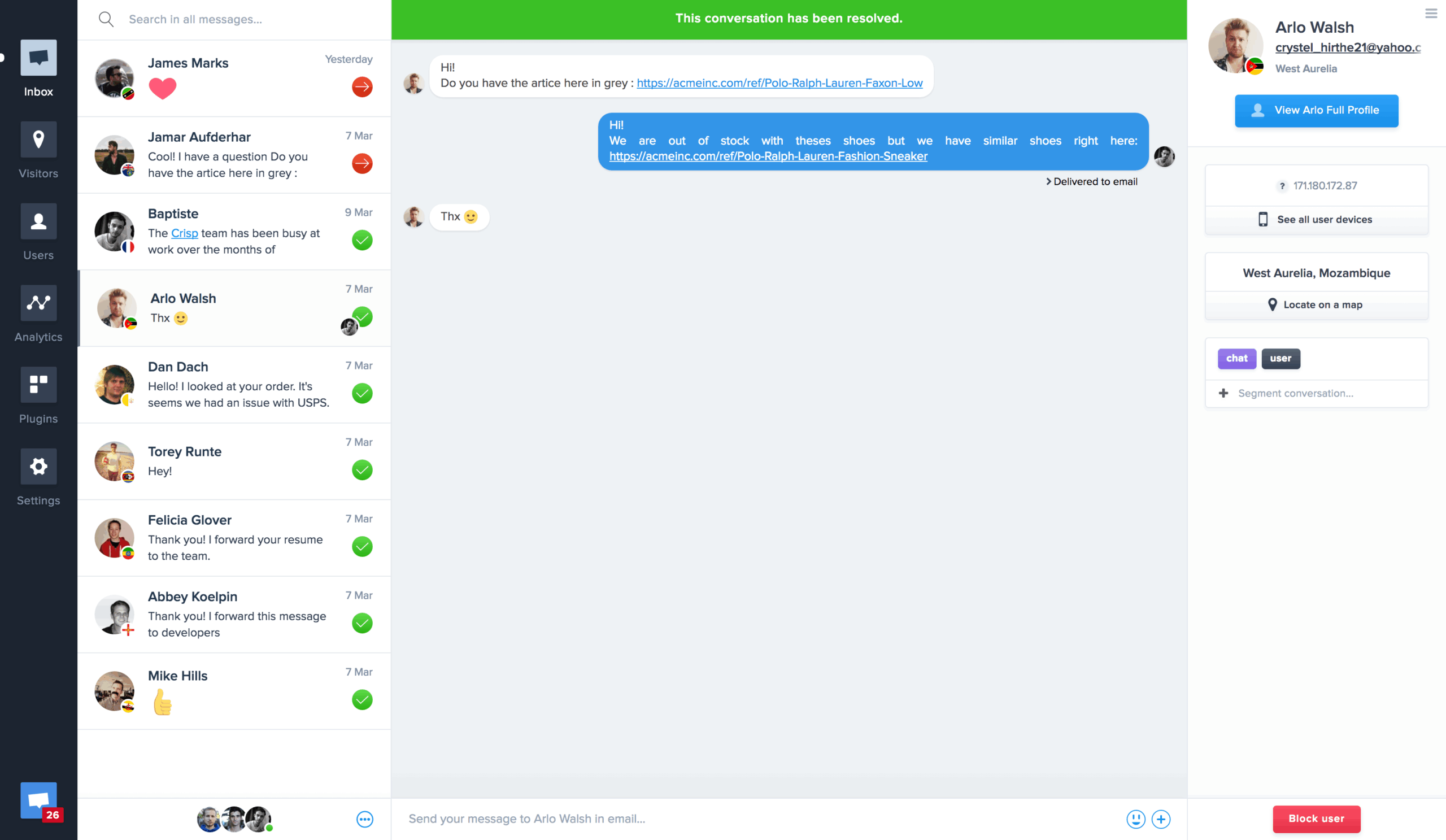 User Interface of Crisp