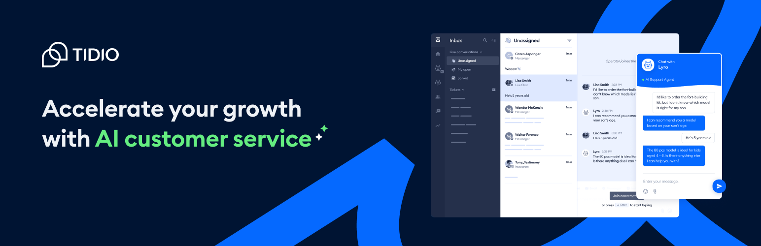 User Interface of Tidio