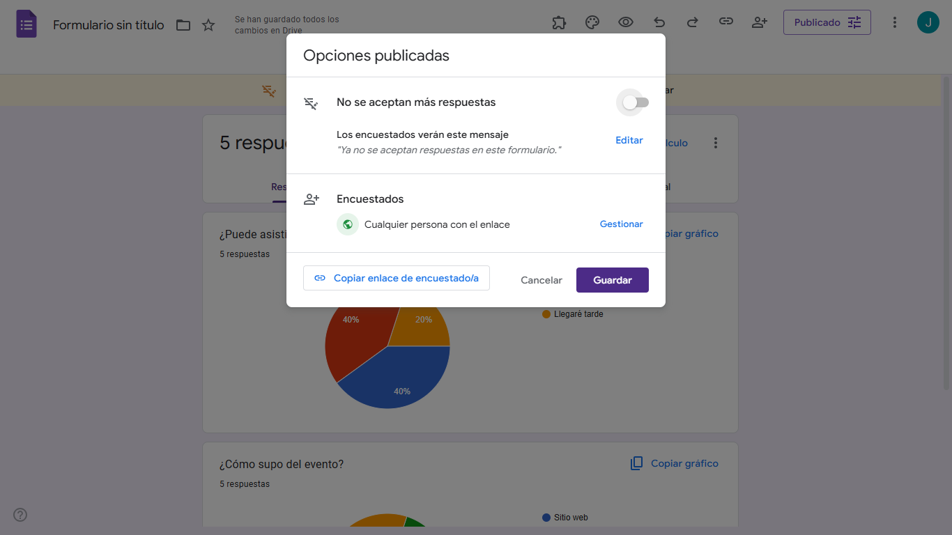 Cómo limitar el número de respuestas en Google Forms Image-3