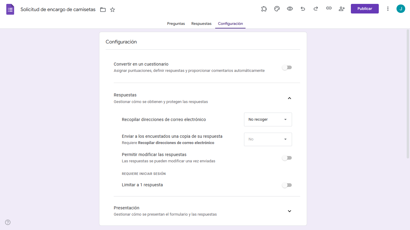 Cómo hacer un formulario de pedido de camisetas en Google Forms Image-4