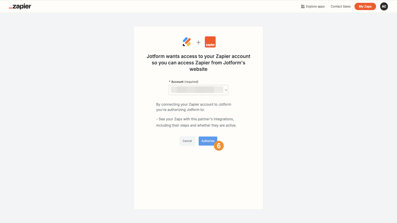 Autorizar Jotform no Zapier