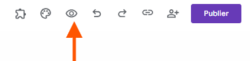 Capture d'écran de l'icône en forme d'œil dans Google Forms