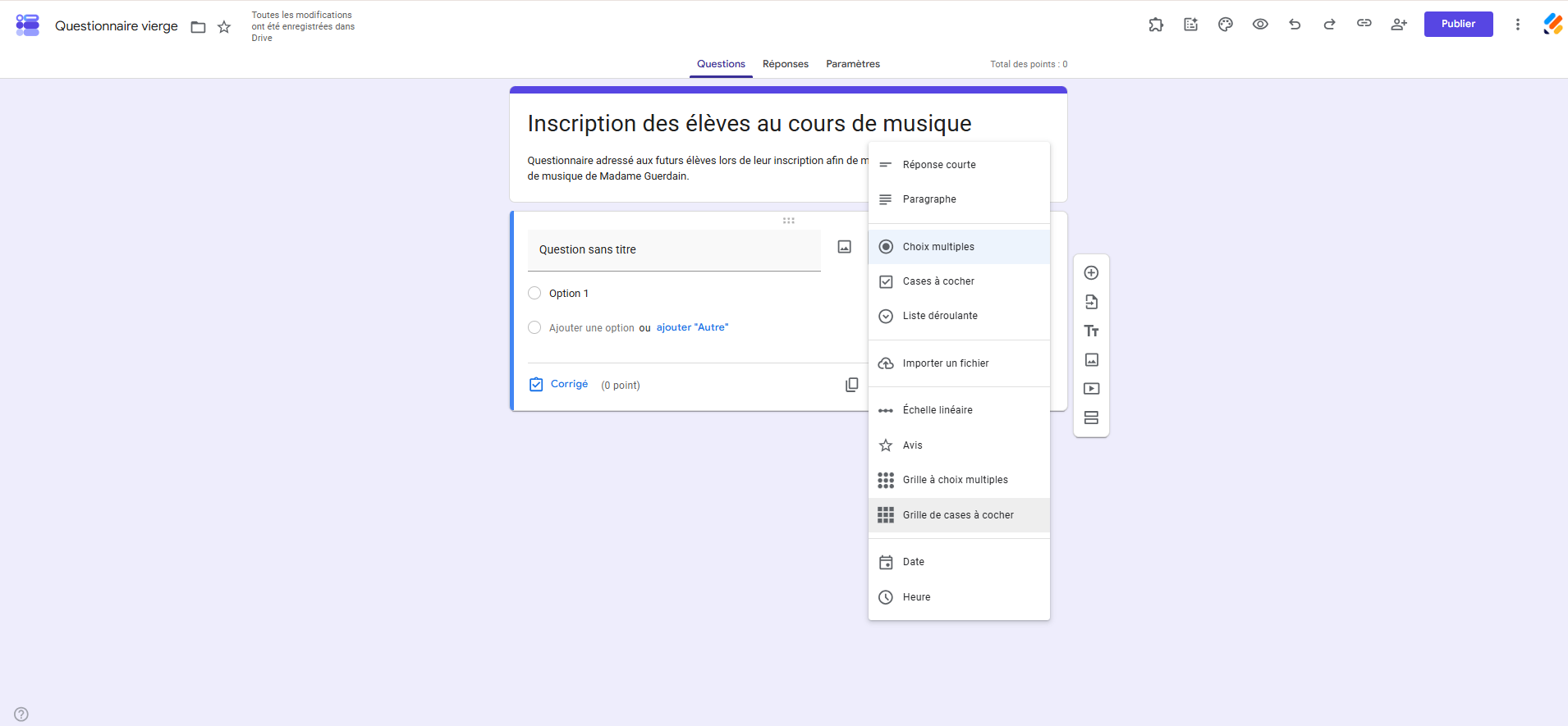 Comment créer une grille de cases à cocher dans Google Forms Image-1