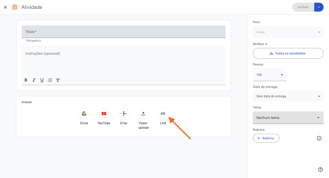 Captura de tela do Google Sala de Aula