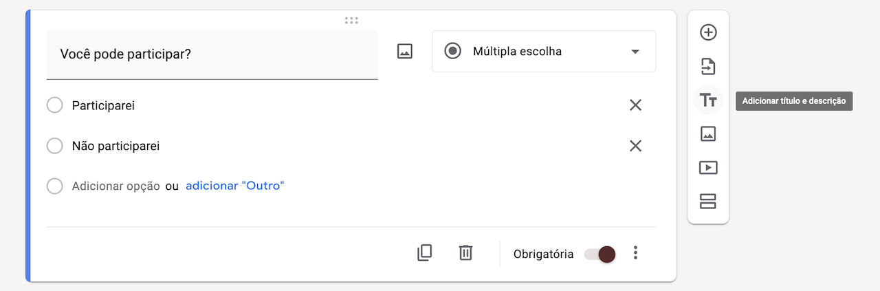 Personalizando perguntas