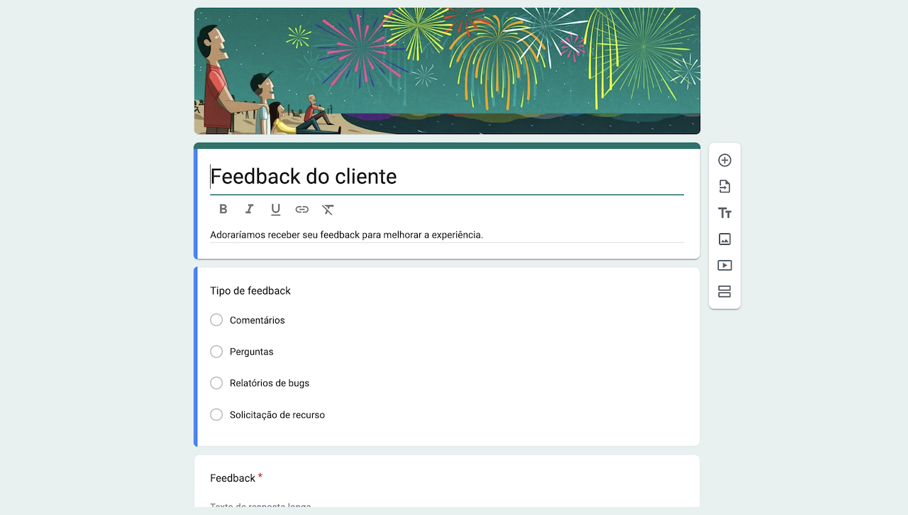 Formulário de Feedback do Cliente