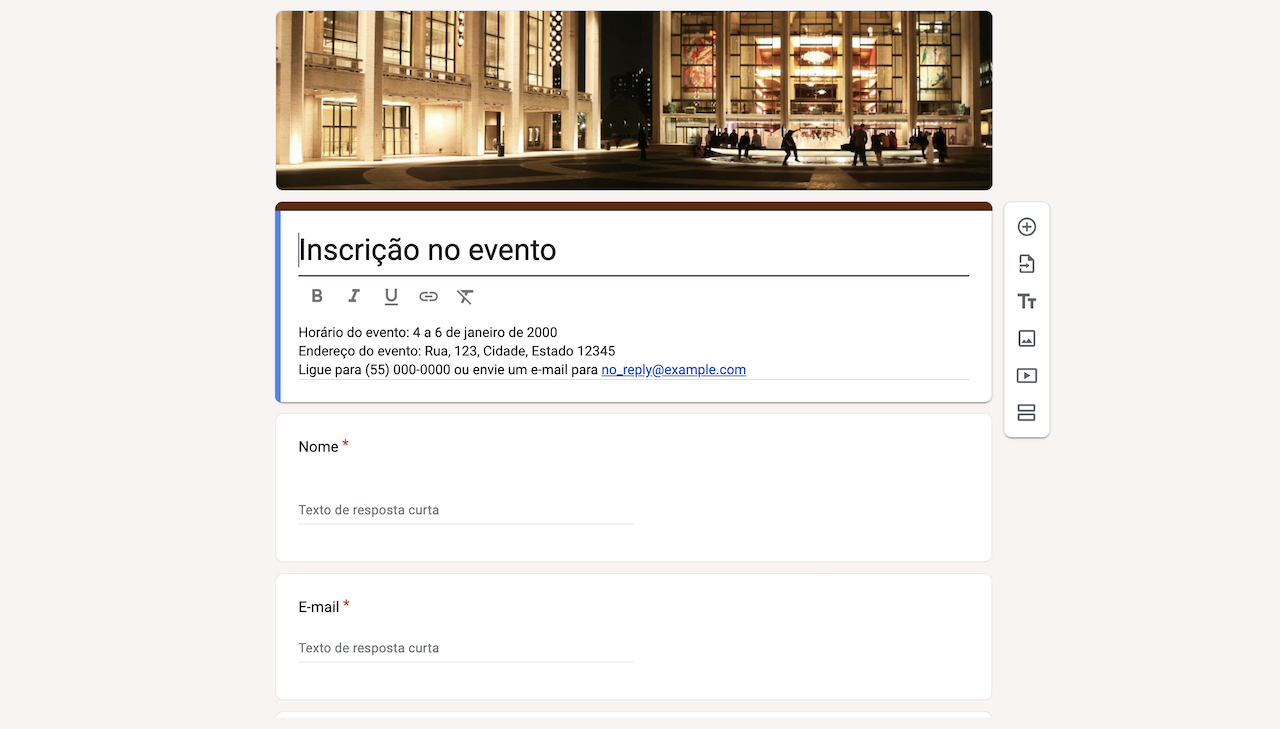 Formulário de Inscrição no Evento