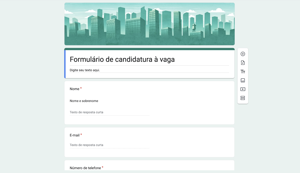 Formulário de Candidatura a Vaga