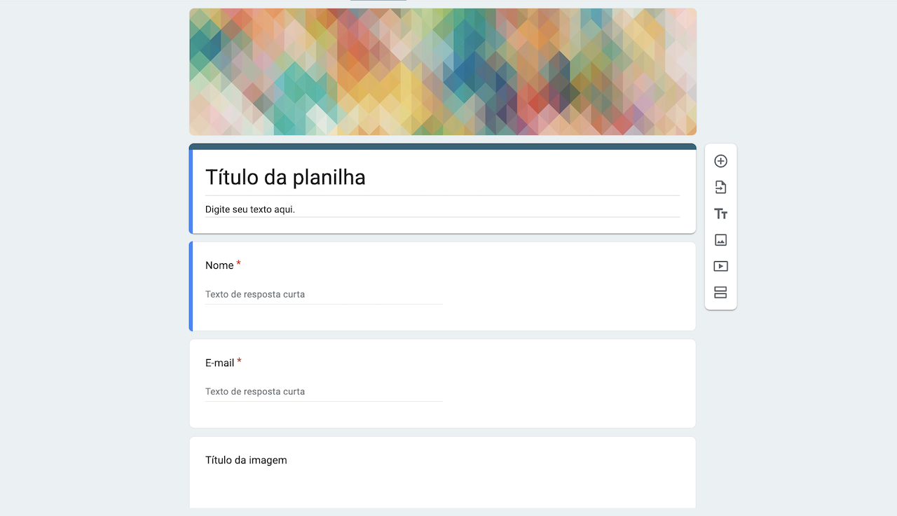 Formulário de Planilha