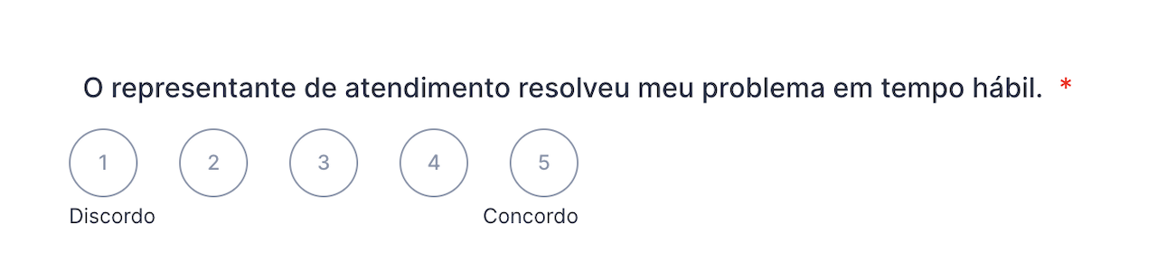 Pergunta de avaliação em escala na Jotform