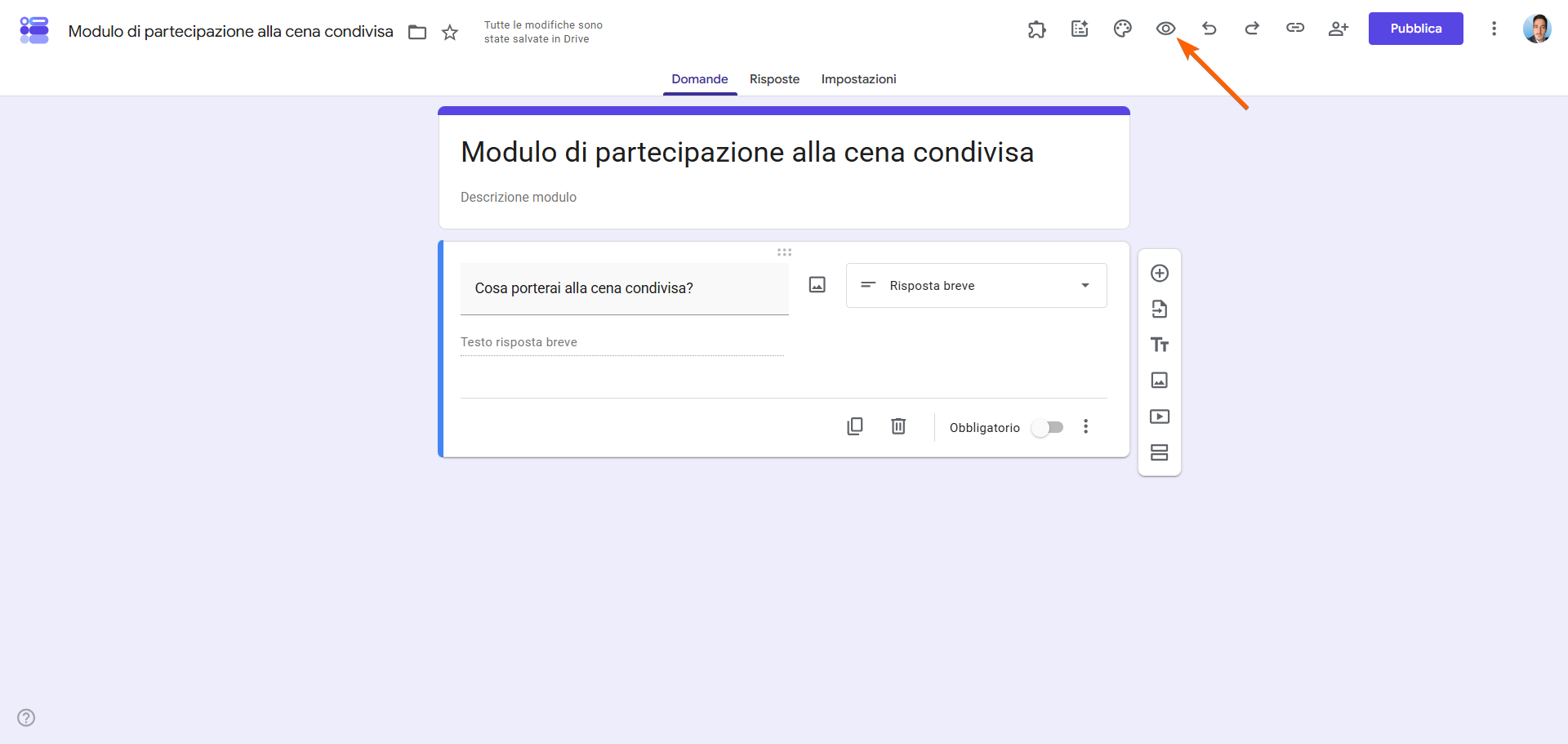 Iconda per l'anteorima in Moduli Google