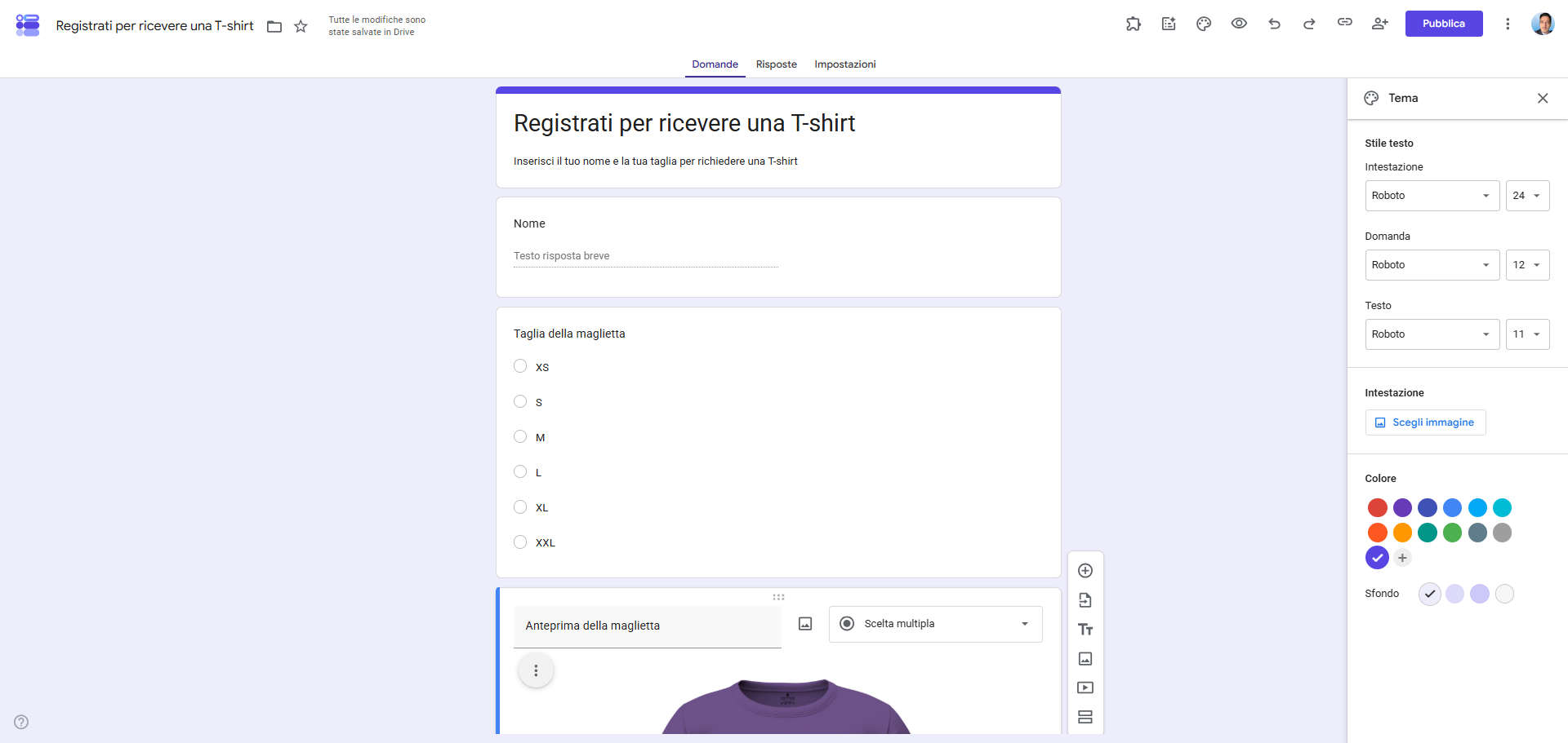 Personalizzare l'Aspetto del modulo di Google