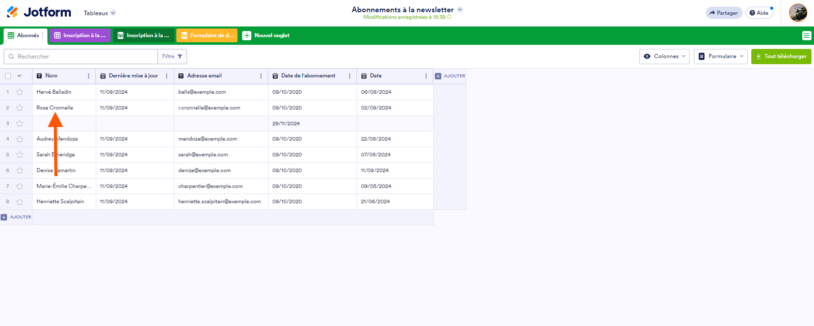 Comment restaurer des soumissions supprimées dans les Tableaux Jotform Image-3