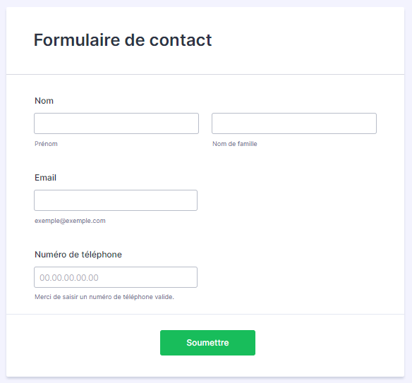 Capture d'écran d'un formulaire créé dans le Générateur de formulaires Jotform montrant l'espacement vertical entre les champs du formulaire