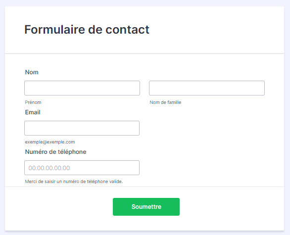 Capture d'écran d'un formulaire créé dans le Générateur de formulaires Jotform avec un espacement vertical plus compact entre les champs du formulaire
