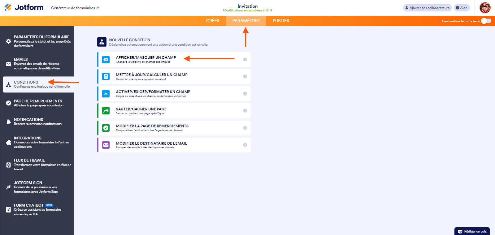 Comment masquer ou afficher plusieurs champs de manière conditionnelle Image-1