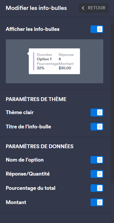 Capture d'écran du volet Modifier les info-bulles dans le Générateur de rapports Jotform