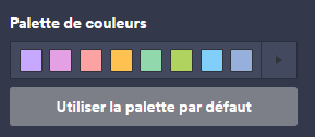 Capture d'écran du paramètre Palette de couleurs dans le Générateur de rapports Jotform avec le bouton Utiliser la palette par défaut