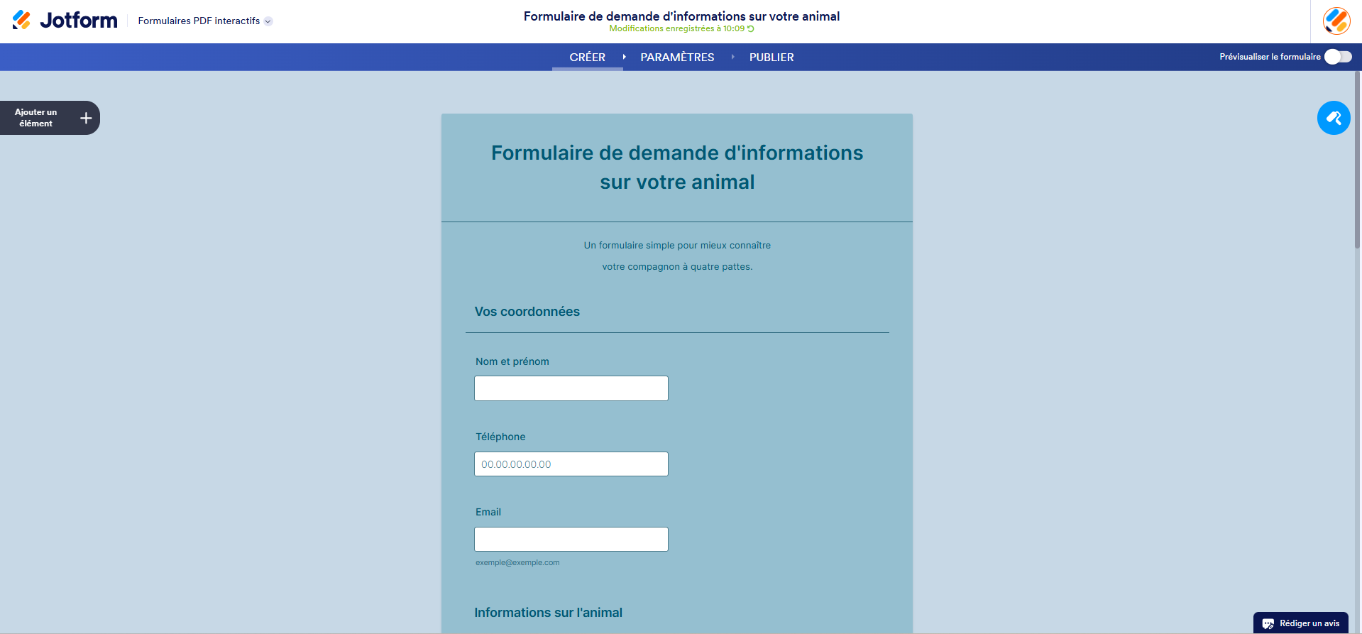 Capture d'écran d'un formulaire en ligne dans Formulaires PDF interactifs Jotform avec l'onglet Téléverser qui a disparu