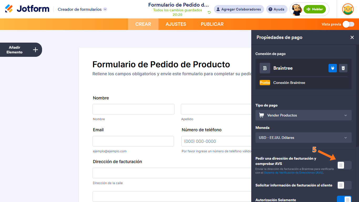 Cómo integrar su formulario con Braintree Image-5