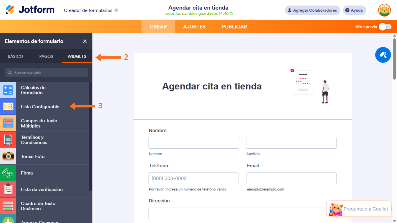 Cómo configurar el widget de lista configurable Image-2