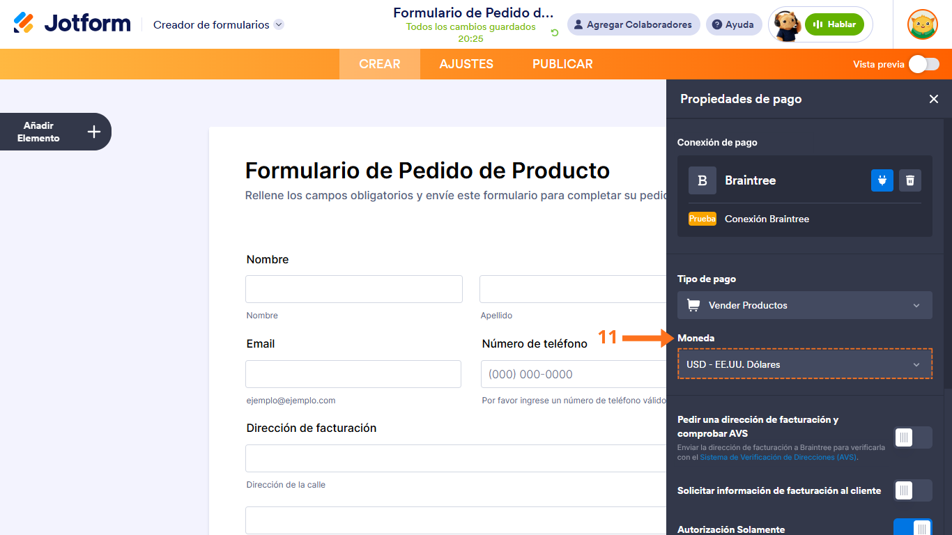 Cómo integrar su formulario con Braintree Image-18