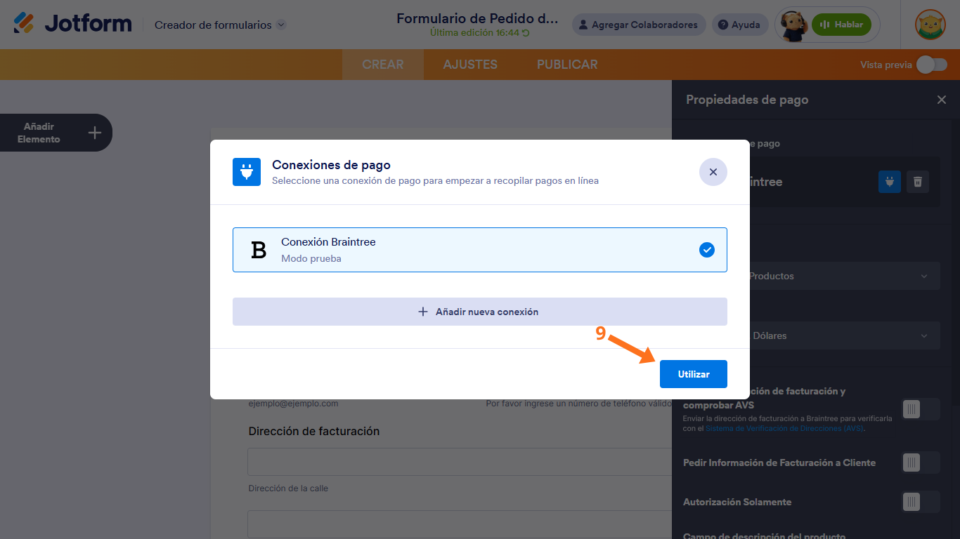 Cómo integrar su formulario con Braintree Image-16