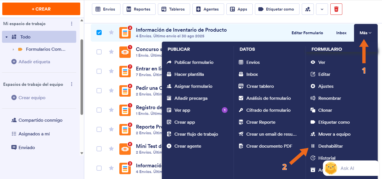 Cómo habilitar o deshabilitar un formulario Image-1