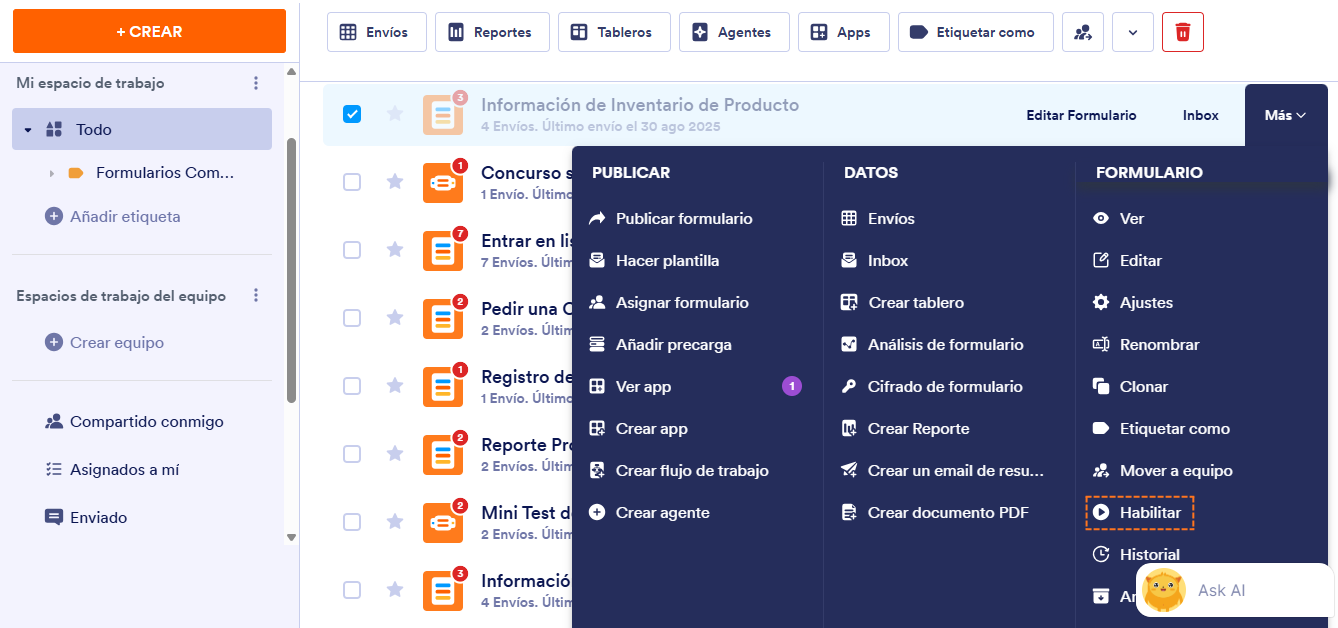 Cómo habilitar o deshabilitar un formulario Image-2