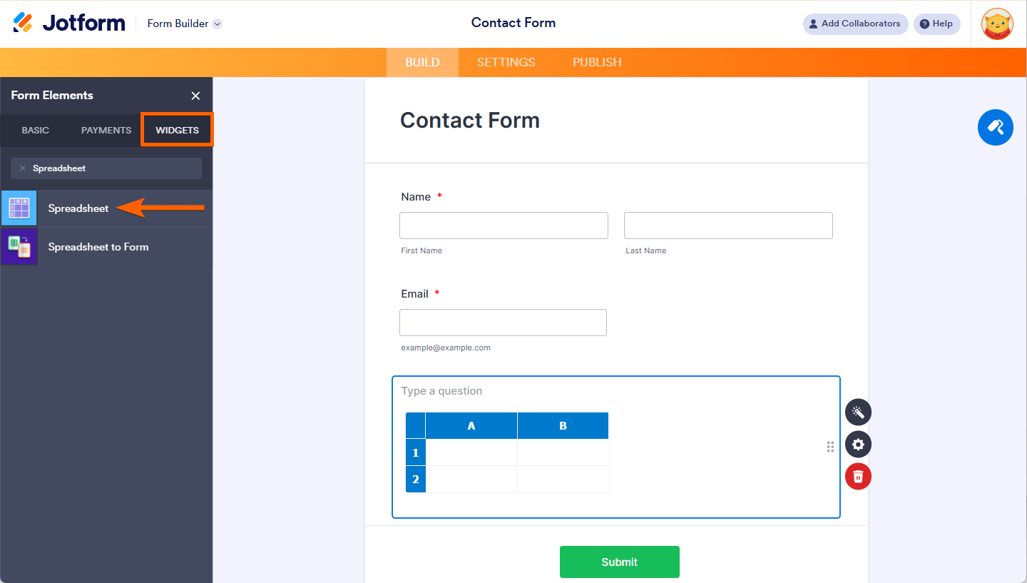 Cómo configurar el widget de hoja de cálculo Image-1