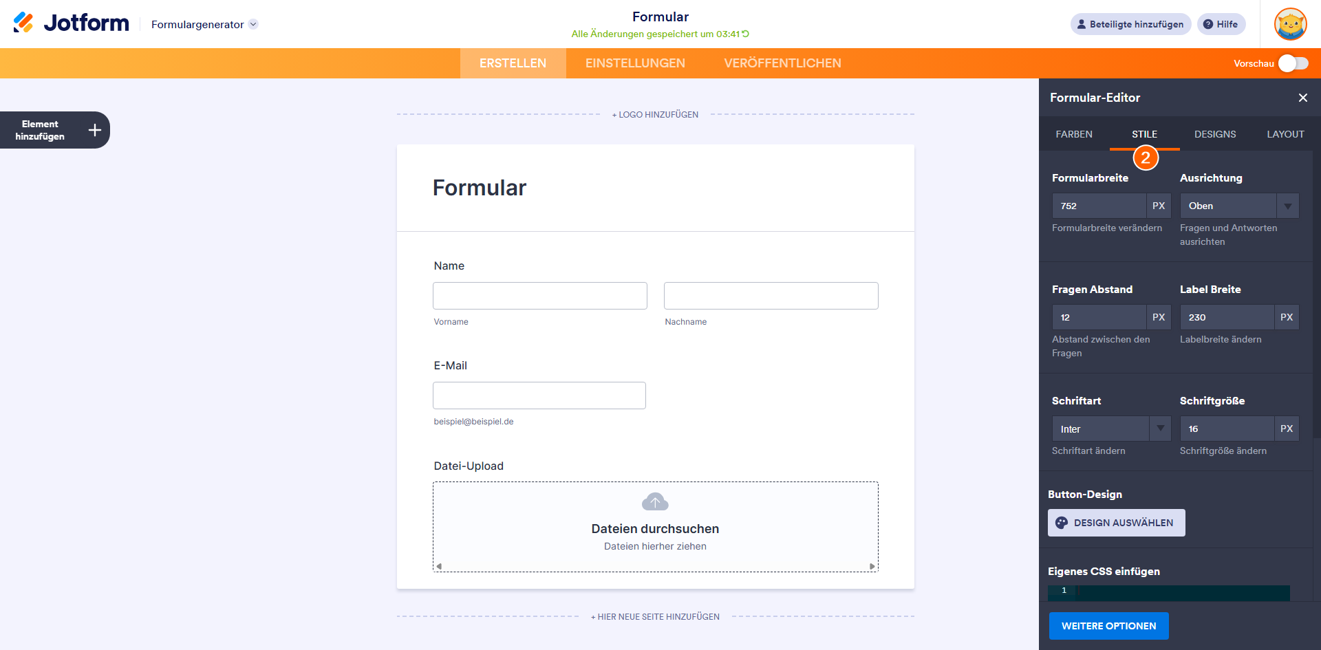 So verwenden Sie Google Fonts und benutzerdefinierte Schriftarten in Jotform Image-2