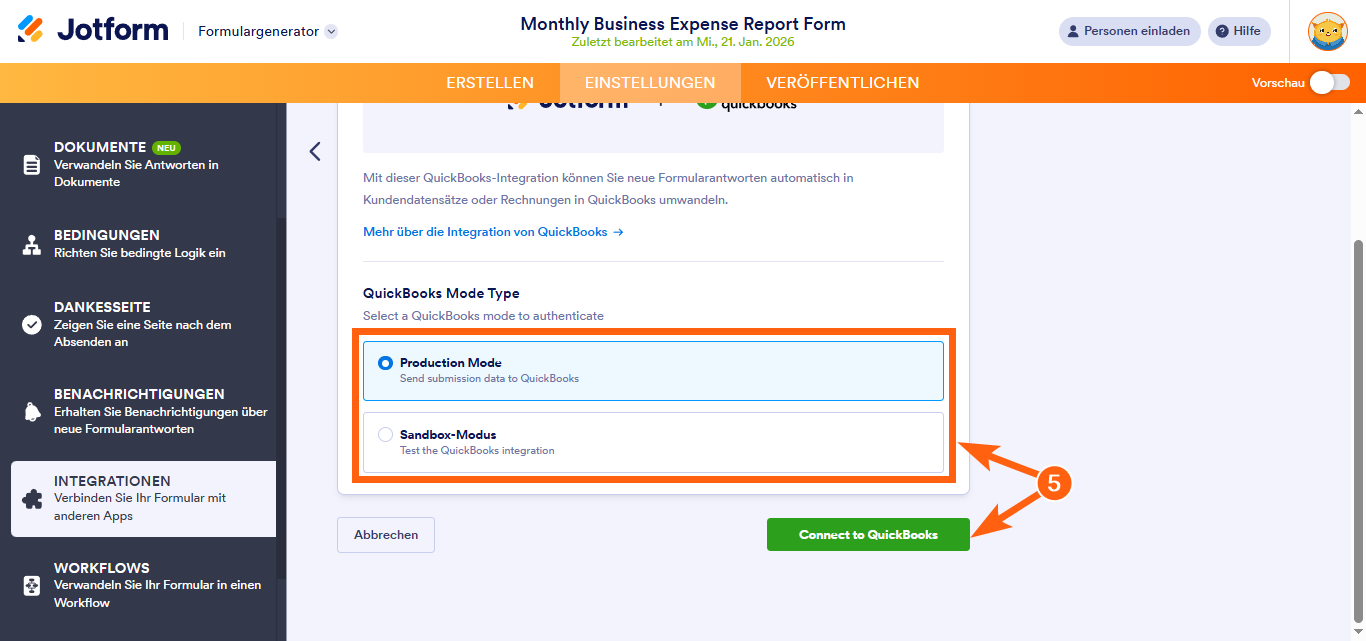 Wie Sie eine Rechnung mit der QuickBooks-Integration von Jotform erstellen Image-3