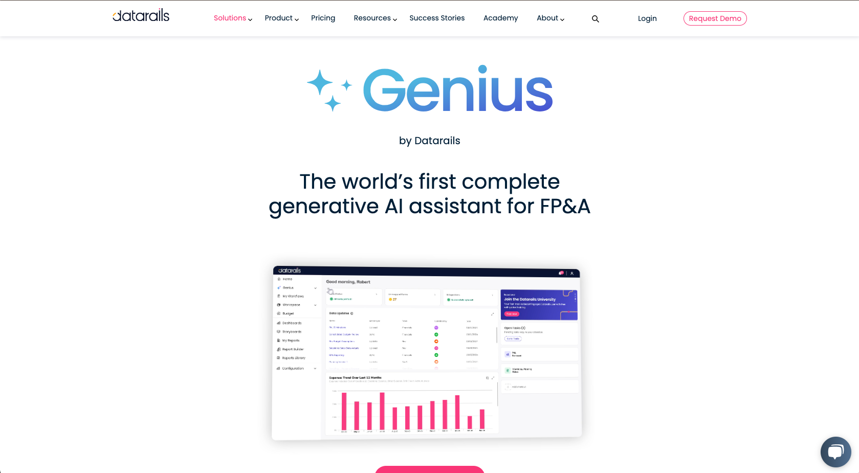 Datarails Genious Landing