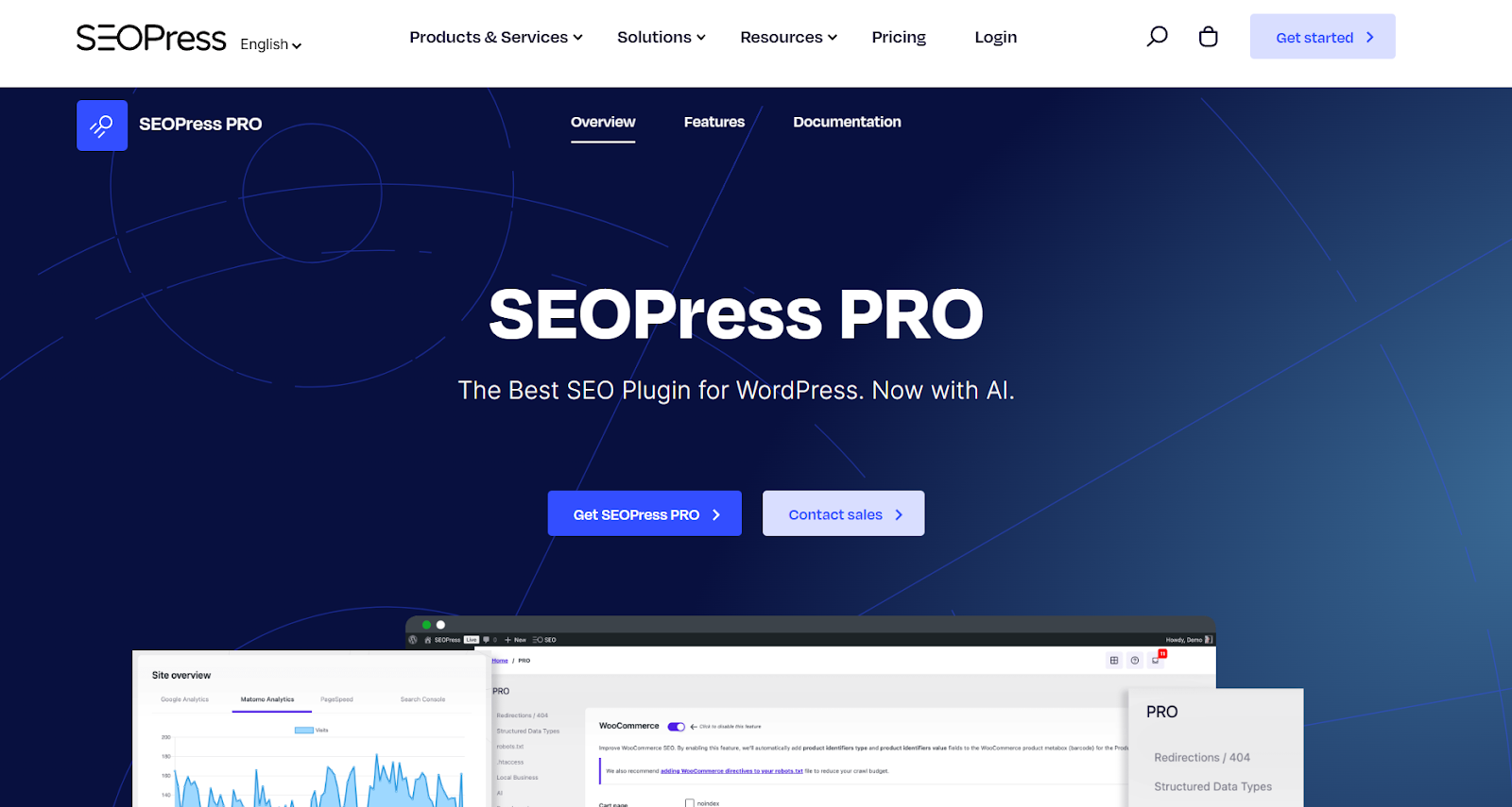 SEOPress PRO website page with the words, "The Best SEO Plugin for WordPress